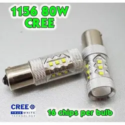 On Sale!!! 4Pcs S25 BA15s P21W 1156 382 HIGH POWER Canbus XBD CREE Chip 16-XBD LED 80W STOP TURN REVERSE Pure White