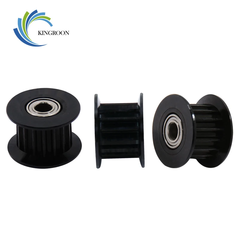 KINWords ON-Poulie de renvoi GT2 pour imprimante 3D, 2 pièces, poulie de synchronisation en aluminium, 16 20 dents, poulies noires, alésage 3mm, 5mm, largeur 6 10