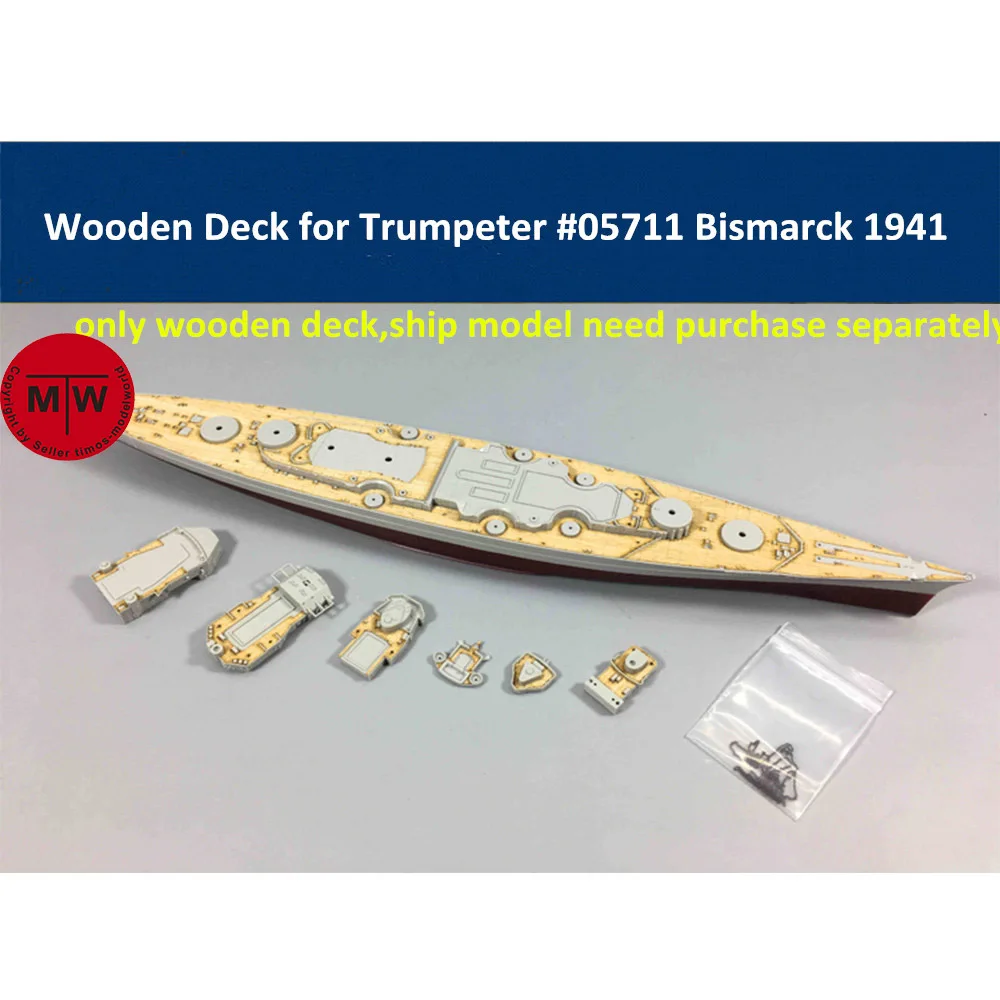 1/700 Scale Wooden Deck for Trumpeter 05711 Germany Bismarck Battleship 1941 Model Kits