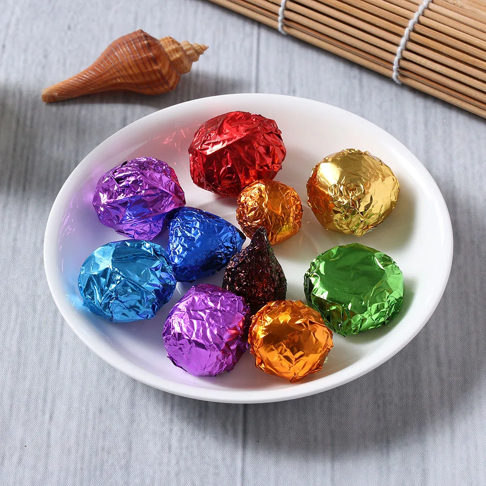 100Pcs/set Muti-color Chocolate Candy Sewing Package 10 Colors 8011 Food Aluminum Foil DIY Candy Package Paper Bag