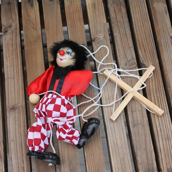 Marionetas de payaso de madera, juguete para niños, 1 unidad