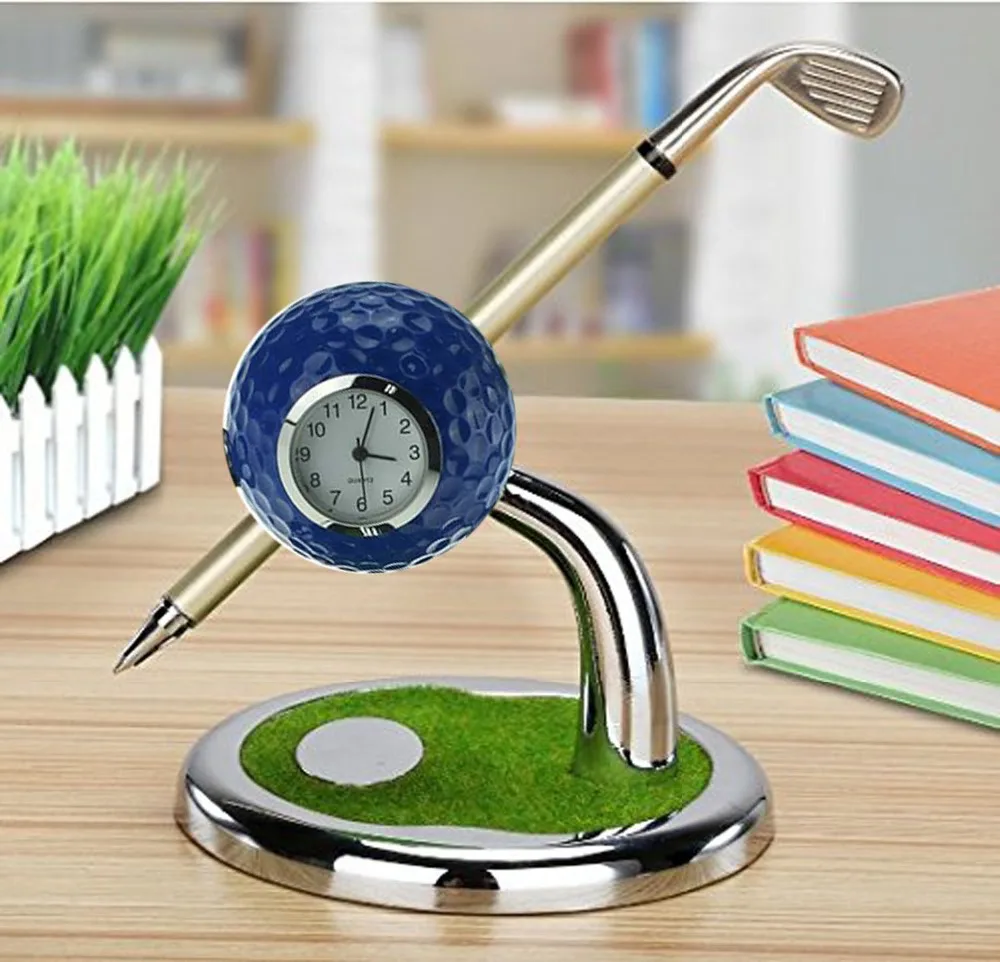 CRESTGOLF – porte-stylo Design pour balle de Golf, support de stylo en forme de Mini Club et montre Accessoires de Golf