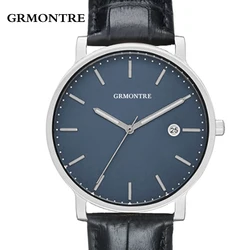 Super slim Quartz Casual Wristwatch Business JAPAN Mov Top Brand Leather Analog Quartz Watch Men's Fashion 2021 relojes hombre