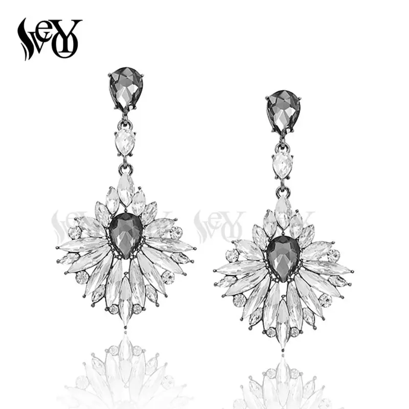 VEYO Vintage Crystal Drop Earrings For Women Long Earring Luxury Earrings High Quality Brincos Pendientes