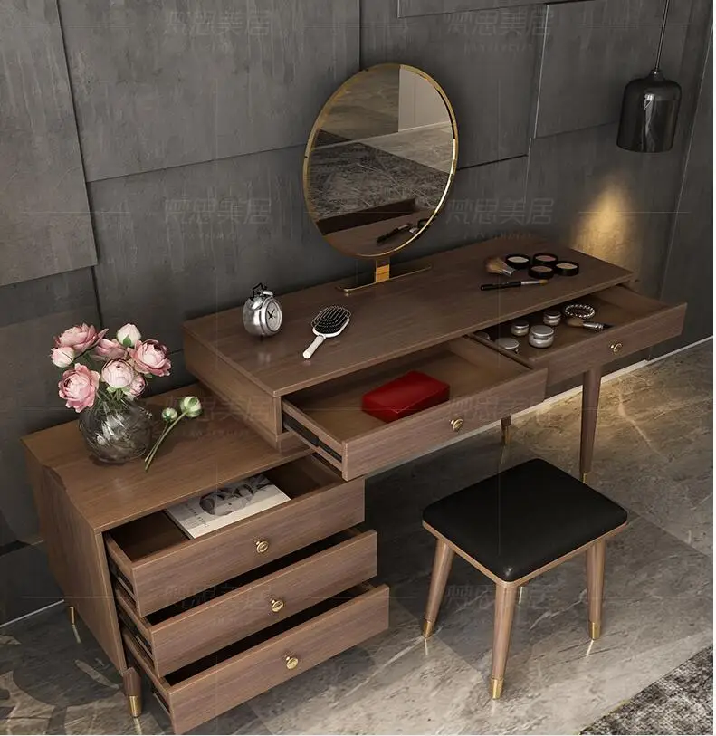 Light luxury dressing table bedroom simple modern small apartment Nordic net red ins makeup table multi-functional economy