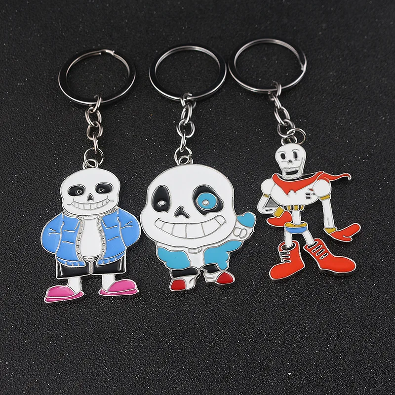 Fashion Game Charm Undertale Sans Papyrus Cute Figure Logo Keychain Keyring Panda Skull Pendants Men Boy Kids Toys Bag Key Chain