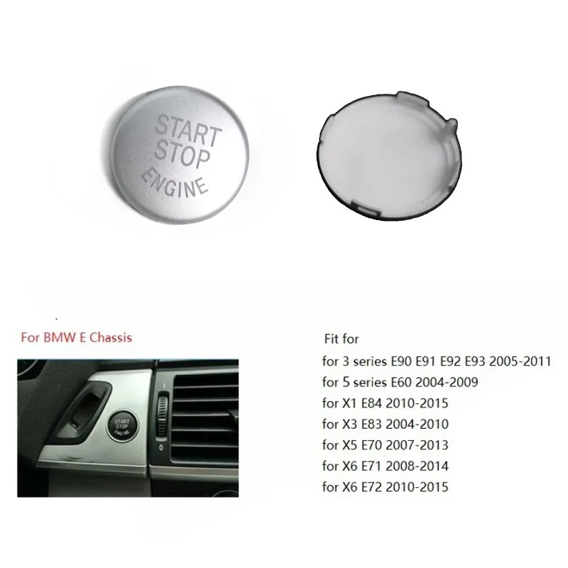 Car Silver Engine Start Stop Switch Button Replace Cover For BMW 1 3 5 7 F01 F20 F30 G30 X1 X3 X4 X5 X6 F15 F25 F26 F48