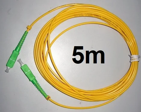 

Free Shipping 5pcs/lot SM SX PVC 3mm 5 Meters SC/APC Fiber Optic Jumper Cable SC/APC-SC/APC Fiber Optic Patch Cord