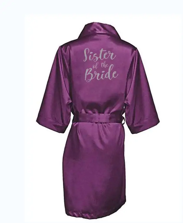 Plain Satin Robes Women Wedding Robe Bride Bridesmaid Robes Dressing Gown Bridesmaid Silk Robe Plum Silk Robes for Women Slipper