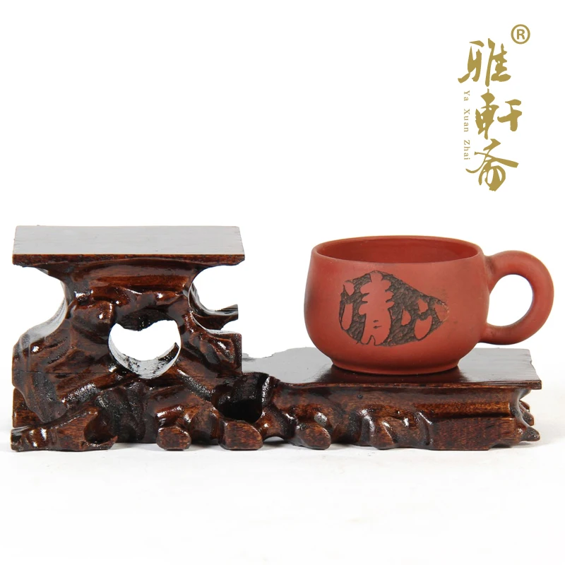 Z Zhai Jade Carved Stone Gallery] rosewood handicrafts teapot base  level.