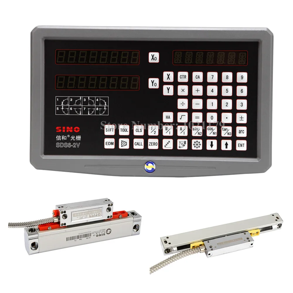 Sino Dro Kit para Torno de Usinagem 0.005 mm 0.001 mm Leitura Digital de Eixos Dro Mais Ka300 Codificador Linear Mais Ka500 Escala Linear Fina