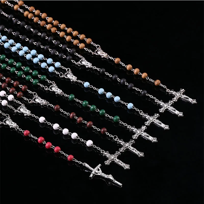 Klassische Holzperlen 6mm Rose Parfüm Rosenkranz Halskette, Parfüm Holzperlen Anhänger Halskette.