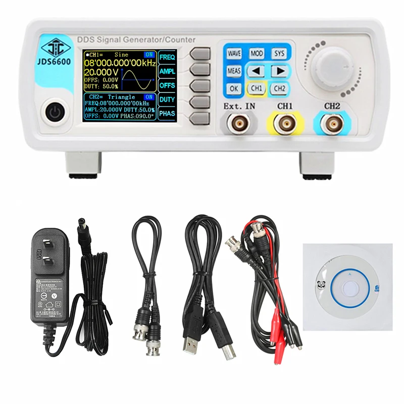 

DDS Sine Waveform Dual-Channel JDS6600 60MHZ Digital Control Frequency Meter Function Signal Generator Arbitrary