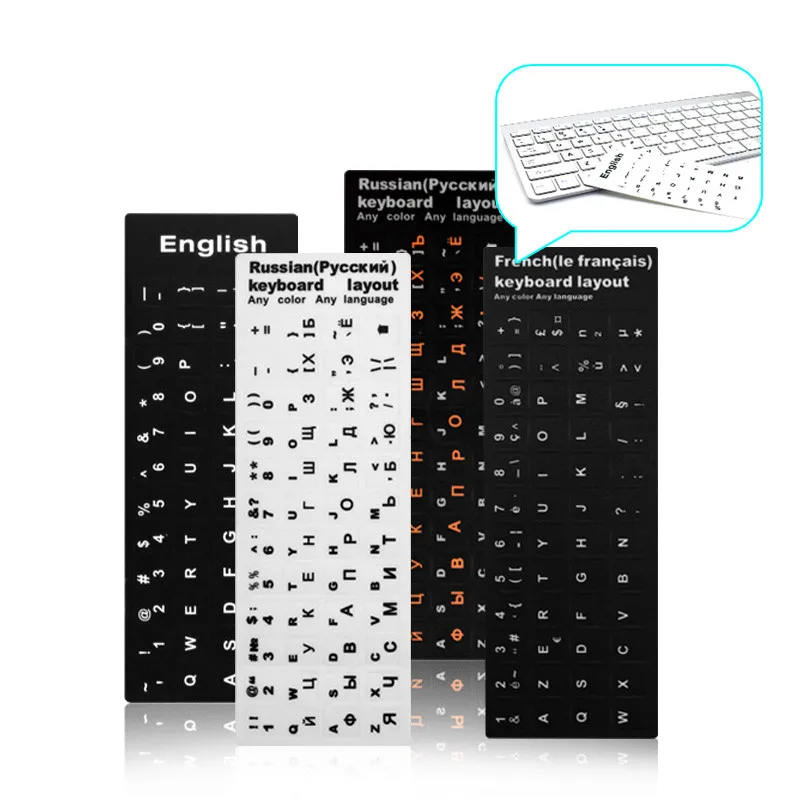 

Waterproof Laptop Keyboard Stickers Spanish/English/Russian/French Deutsch/Arabic/Korean/Japanese/Hebrew/Thai Keyboard Layout