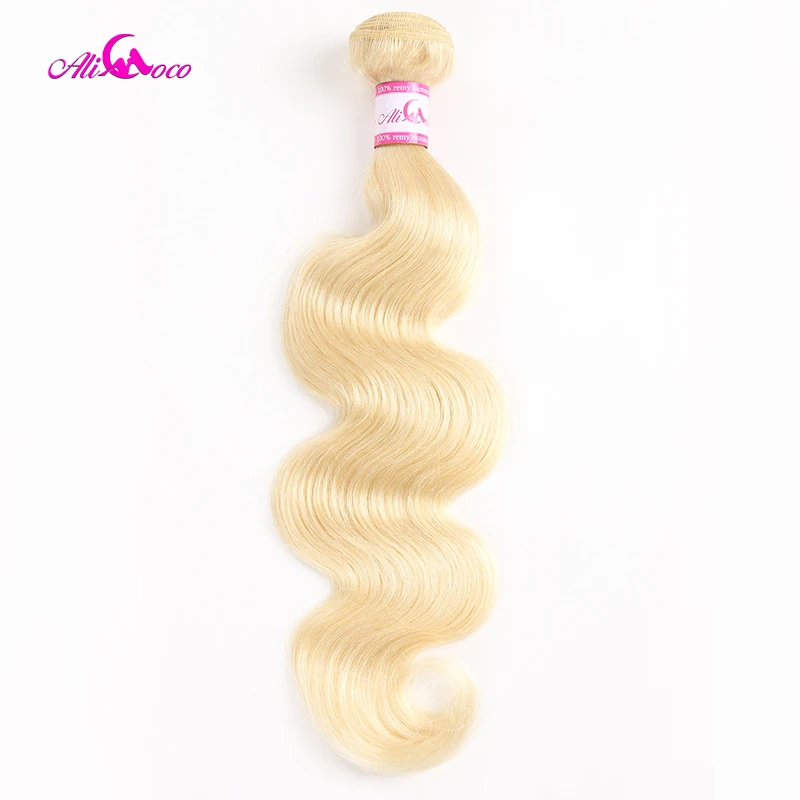 

Ali Coco Brazilian Body Wave 613 Blonde Hair 1/3/4 Bundle Deals 100% Human Hair Weave Bundles 8-30 Inch Remy Hair Extensions