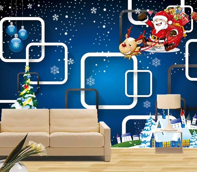 Custom 3D murals,3 d Santa Claus papel de parede,hotel restaurant bar living room sofa tv wall children's bedroom wallpaper