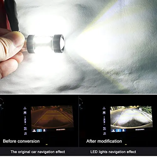 2X 80W Super Bright BA15S 1156 1141 1073 7506 LED Bulbs with Projector, White Car Backup Reverse Lights Brake Light P21W