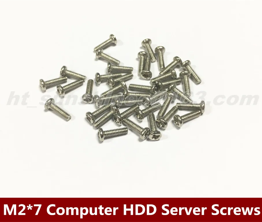 New  300PCS/LOT  Computer HDD Server round head Screws M2*7 Nickel Plated