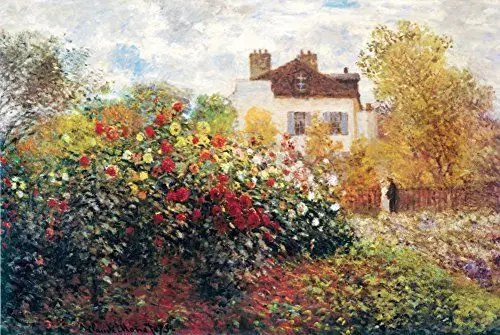 Home Decor The Artist's Garden by Claude Monet-Silk Art Poster Wall Sticker Decoration Gift