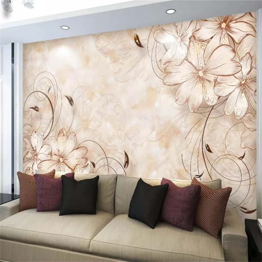 

beibehang Custom 3d wallpaper papel de parede European fine pattern living room marble TV background wall painting 3d wallpaper