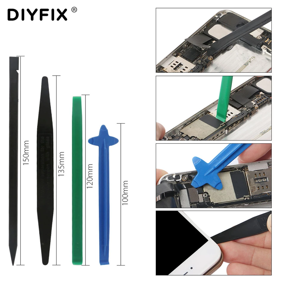 DIYFIX-Kit de herramientas de reparación de teléfonos móviles, juego de Spudger de Metal, abridor de nailon para iPhone, tableta, ordenador, herramientas de apertura de palanca, 11 Uds.