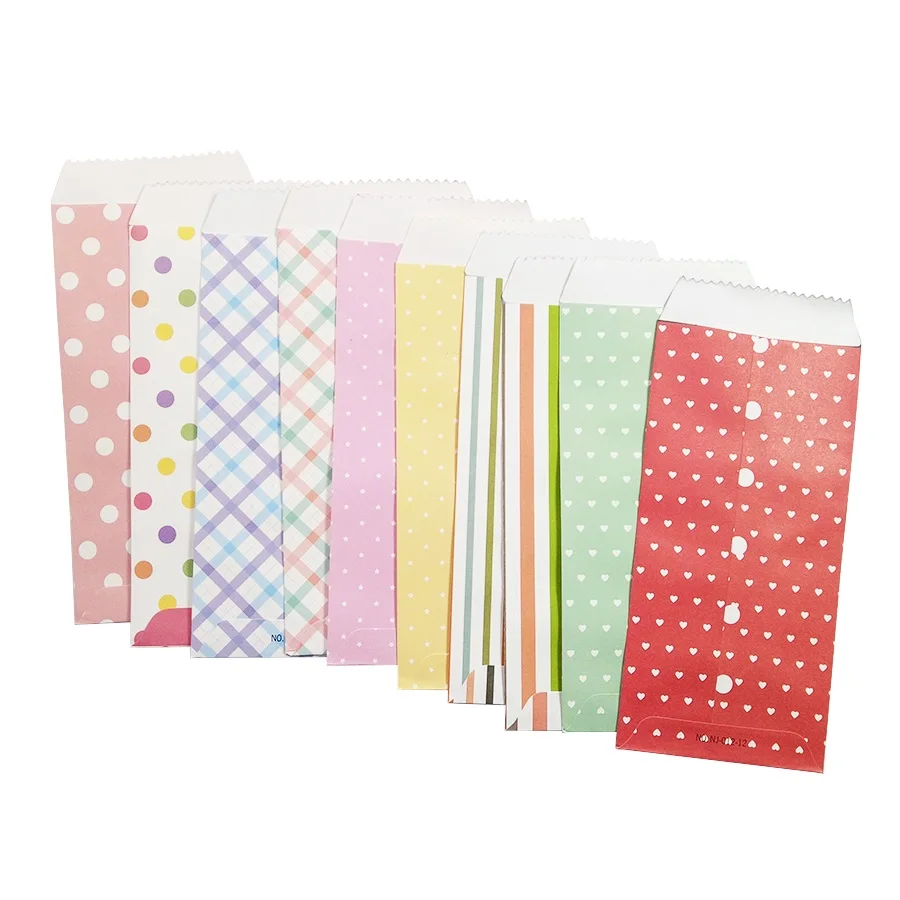 10Pcs/lot 195x85mm Cute Dots Striped Fresh Paper Envelope Creative DIY Tool Greeting Card Cover Scrapbooking Gift