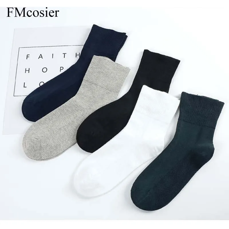 6 Pairs Spring Mens Cotton Socks High Quality Lot Loose Solid 100 Comfortable Breathable Meia Sokken Black White Gray