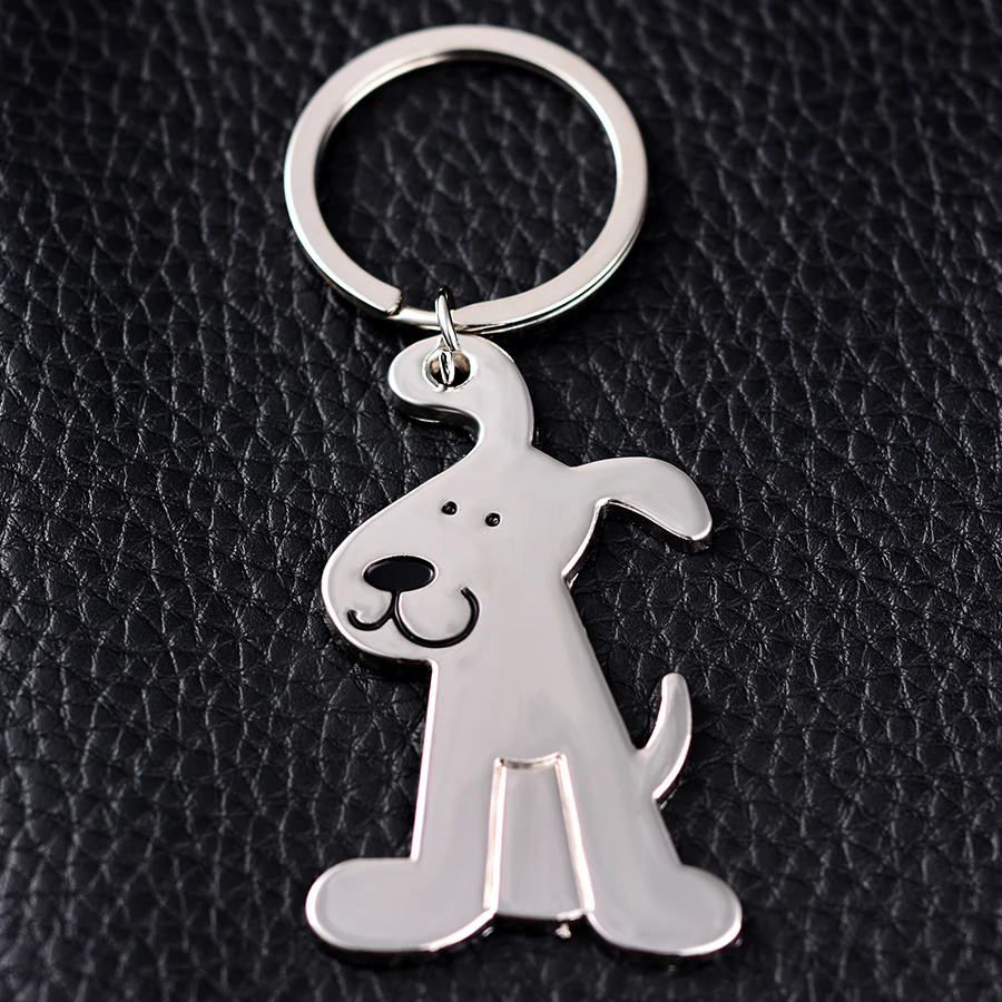 

10PCS Classic Trinket Cute Dog Keychain Animal Key Chain Ring Holder Fashion Casual Charm Metal Keyring Souvenir llaveros J019