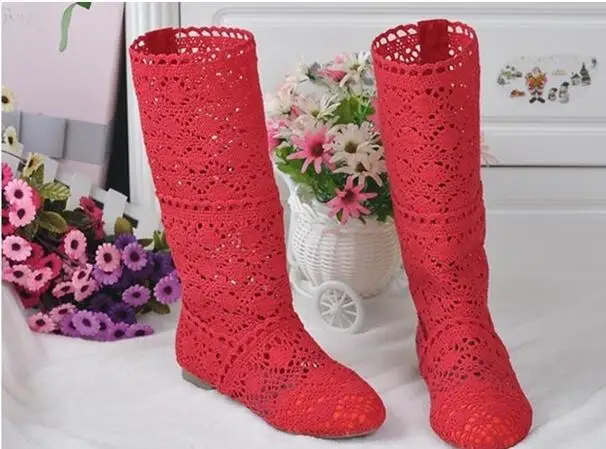 Fashion Summer Autumn Women classic summer girls shoes boots Knitting hollow Women shoes Network fashion boots for girls