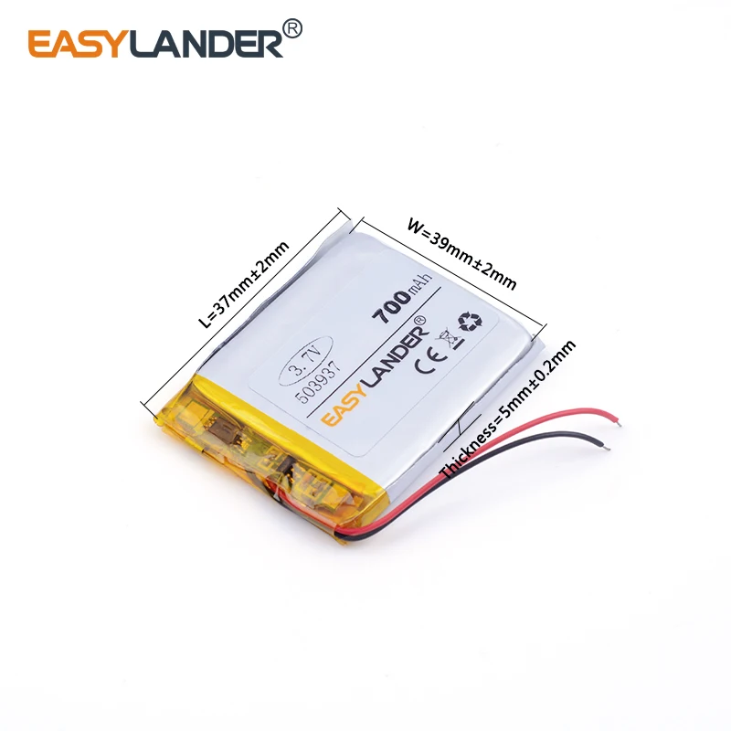 3 cái/lốc 503937 3.7V lithium Lý ion polymer pin sạc MP3 MP4 700MAH nhỏ đồ chơi hộp âm thanh lái xe đầu ghi camera