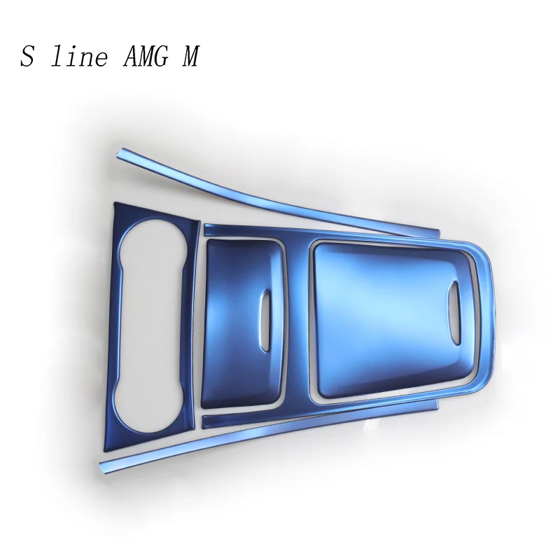 Car styling Central Storage box frame trim Water Cup panel trim Covers Stickers for Mercedes Benz CLA C117 GLA X156 A Class RHD
