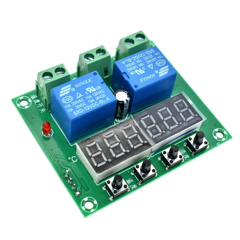 DC 12V Thermostat Temperature Humidity Control Thermometer Hygrometer Controller Module LED Digital Display Dual Output