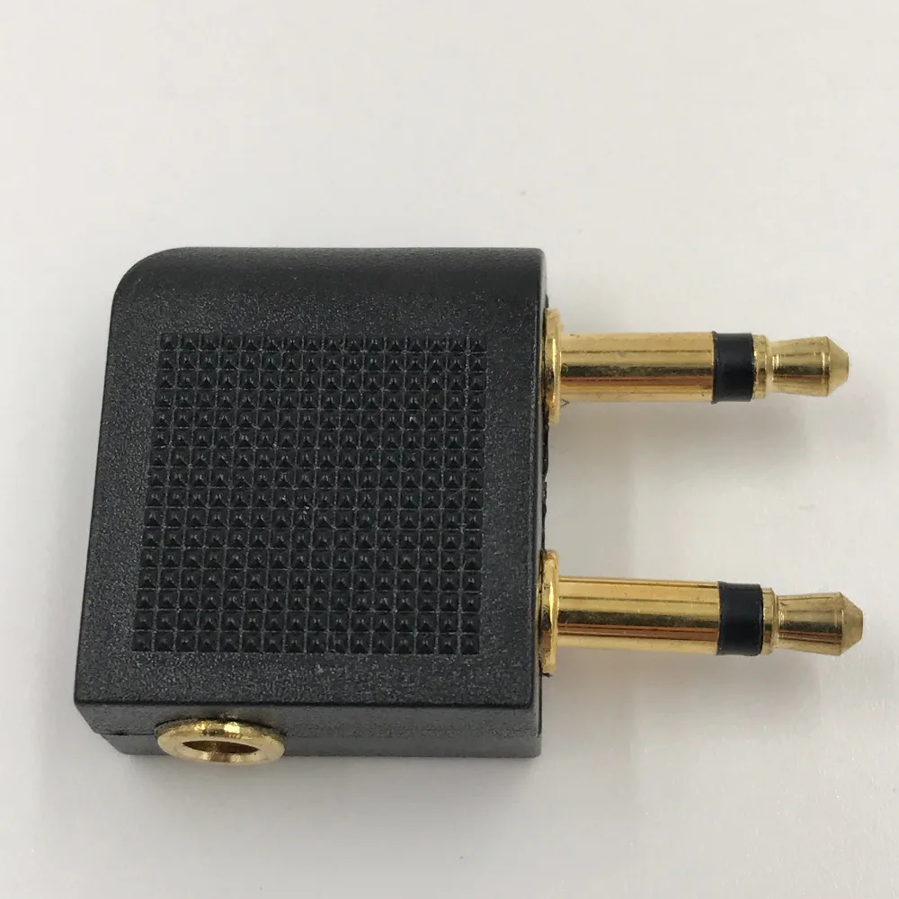 3.5mm Splitter 2 in 1 out Audio Adapter Dual Male to One Female Connector For MP3 Mobile Gold Plated 1Pcs