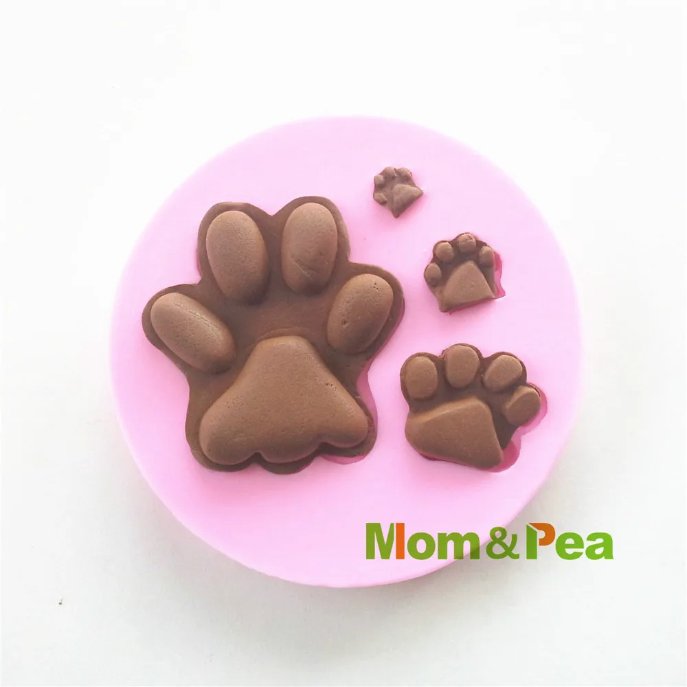 Mom&Pea 0503 Free Shipping Bear Foot Prints Shaped Silicone Mold Cake Decoration Fondant Cake 3D Mold Food Grade Silicone Mould