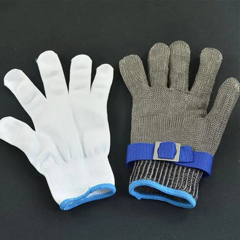 Guantes de carnicero de malla de acero inoxidable de alta calidad, resistentes al corte, de Metal, anticorte, trabajo de seguridad para trabajadores