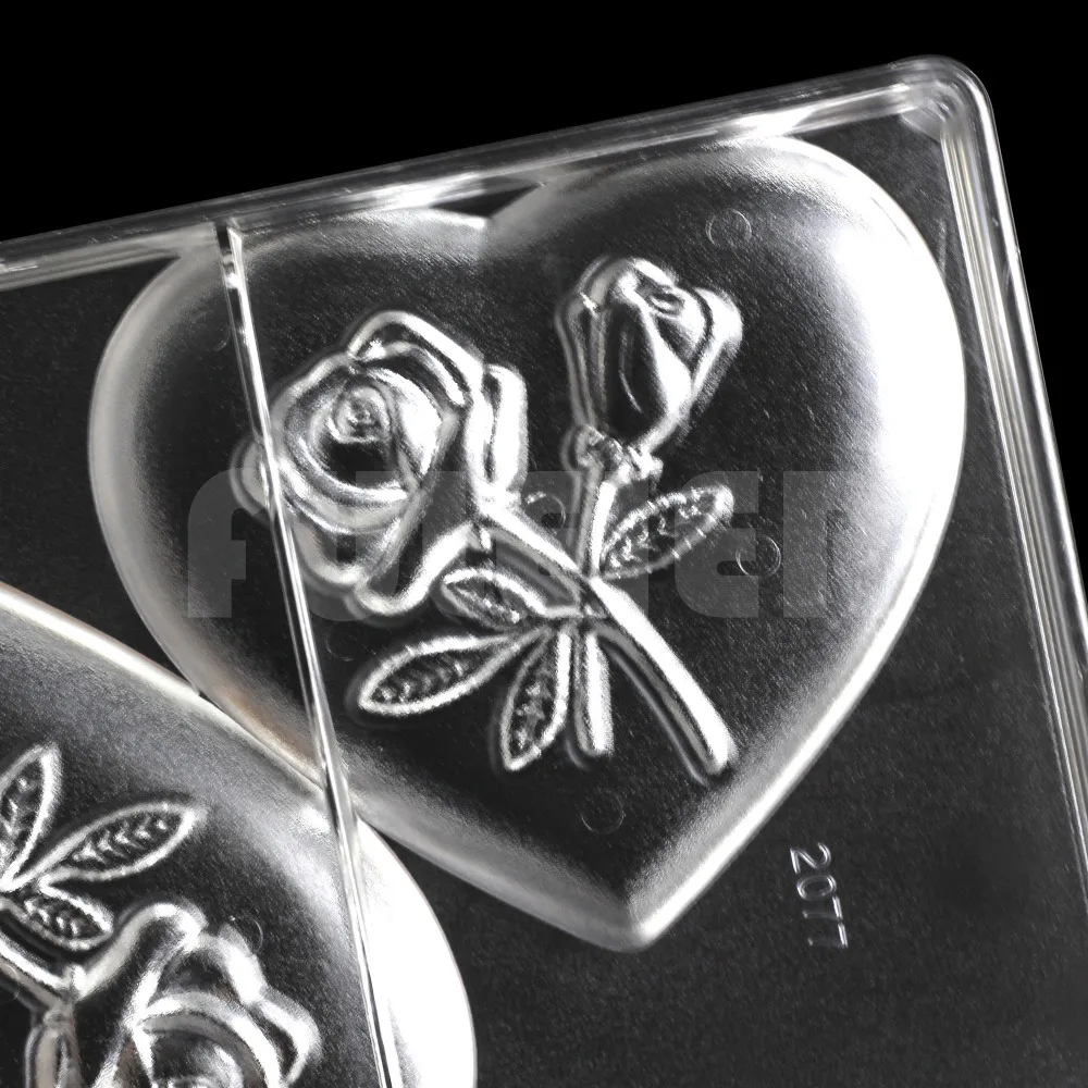 large heart shape baking mold polycarbonate chocolate moulds plastic fondant decor candy molds pastry cake chocolate making tool
