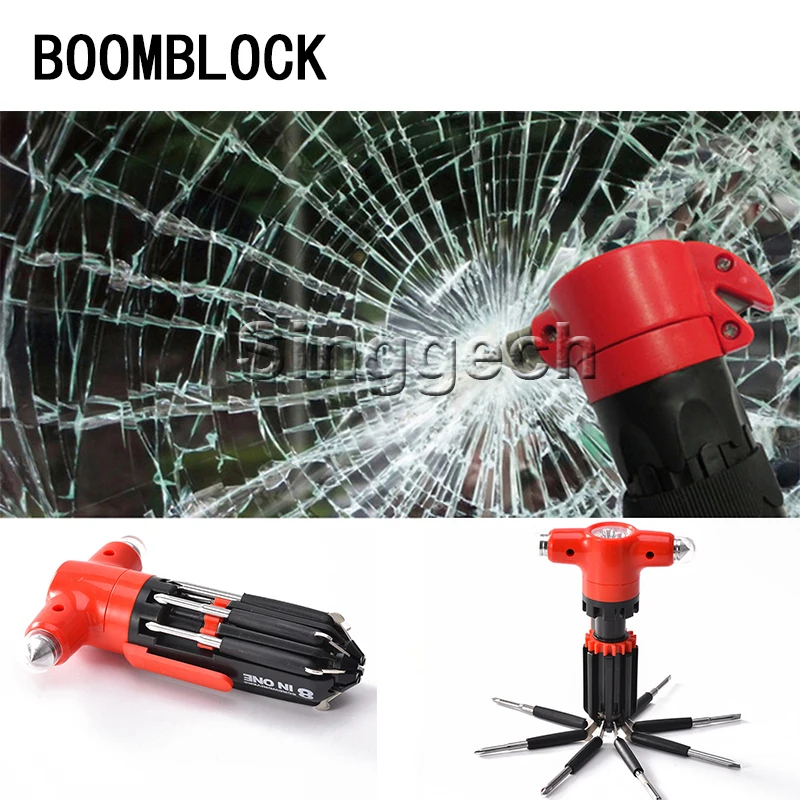 BOOMBLOCK Car Safety Hammer Multifunction Repair Tools 8 in 1 For Skoda Octavia A5 A7 2 Lexus Bmw F30 X5 E53 F10 E34 Lada Granta