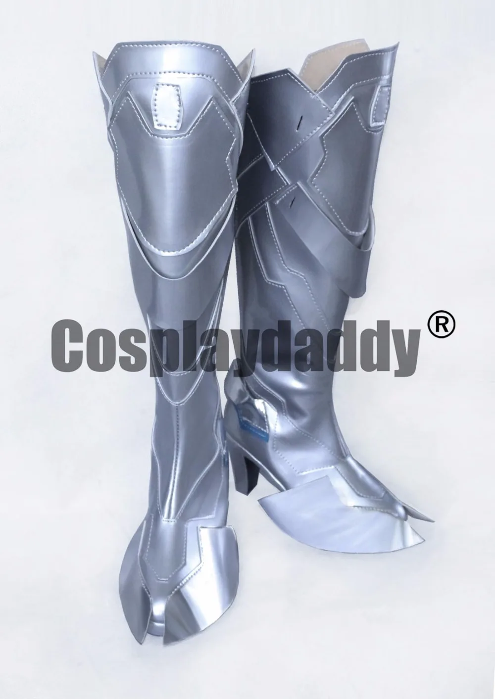 OW Hero Shimada Hahide Halloween Party Silver Long Cosplay Shoes Boots H016