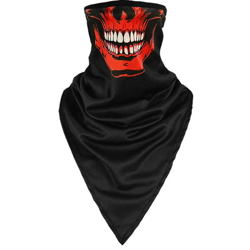 2024 Popular Skull Bandana Unisex Scarf Motorcycle Multifunctional Face Mask Triangle Magic Scarf Windproof Dustproof Scarf Mask