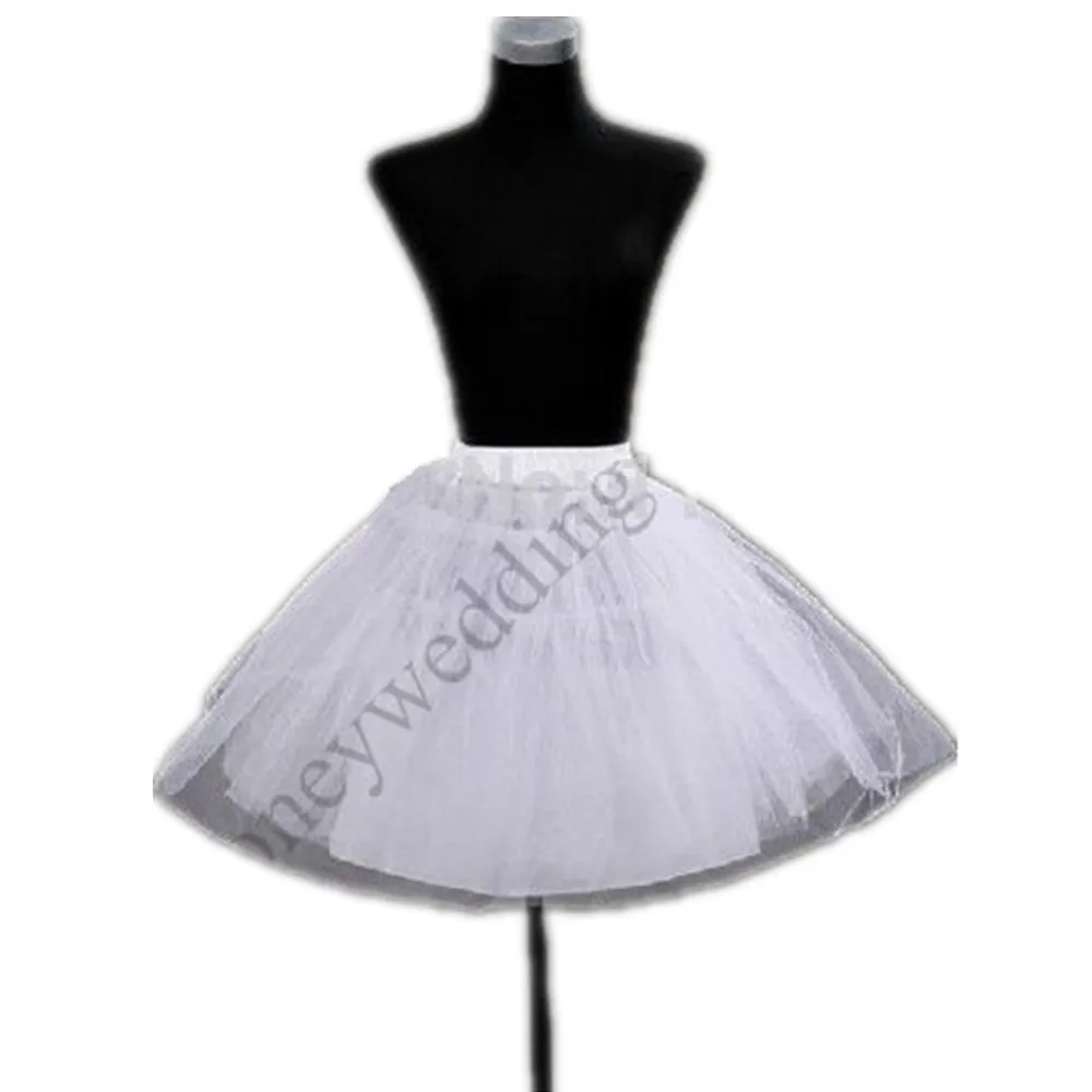 Ruthshen In Magazzino Bianco Tulle Breve Lunghezza Al Ginocchio Crinoline Petticoat 3 Strati Sottogonna DS0816