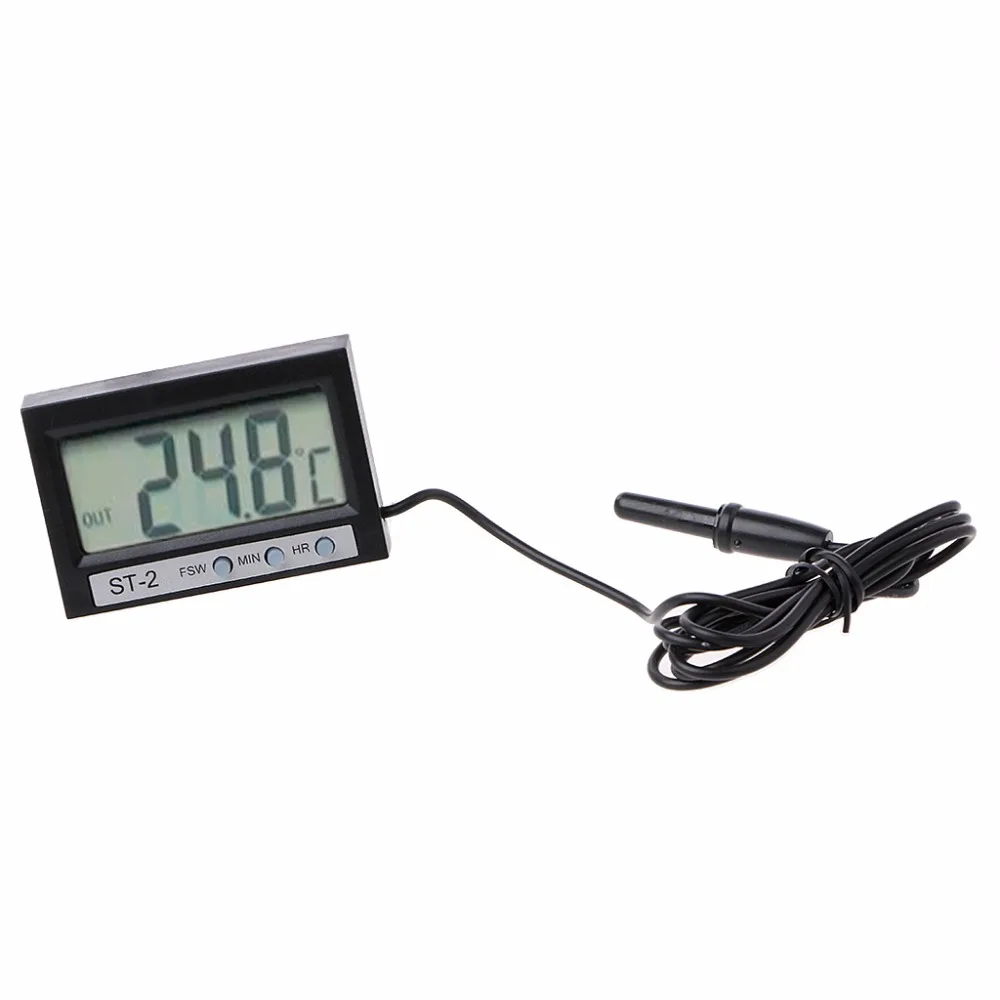 In Out LCD Dual-Way Digital Car Thermometer & Clock ST2-25