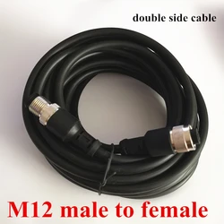 M12, 2 meters cable angle straight plug sensor connector double side connector male to male, female to male 4 pin 5 pin 8 pins