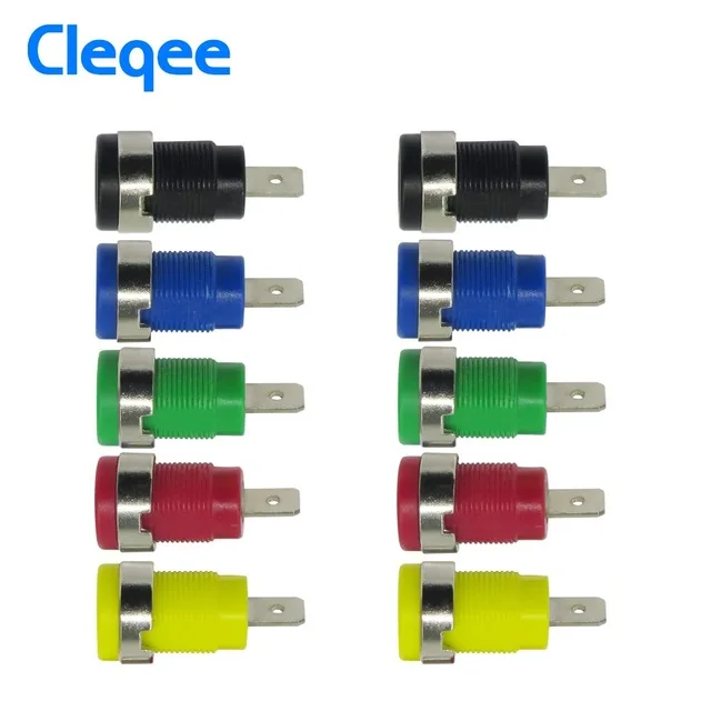 

Cleqee P3007 2pcs/set 4mm Nickel Plated Binding Post Banana Jack Socket Plug Electronic repair tool Multimeter accessories