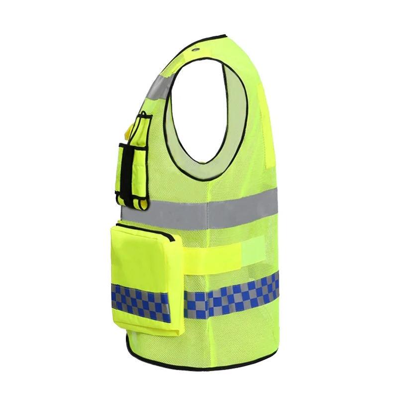 New High Visibility Night Printable Safety Clothing Construction Traffic Police Warning Reflective Breatable Vest