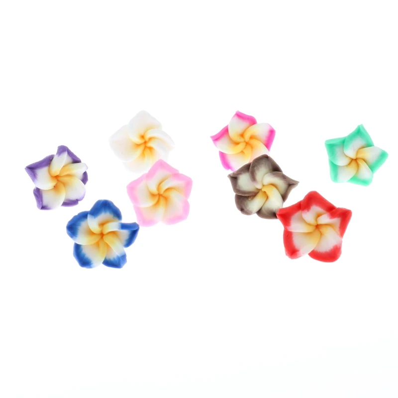 DOUVEI 24 Pairs Hot Promociones Wholesale 24 pair Multi-Color Hawaiian Frangipani Children Flower Stud Earrings For Party