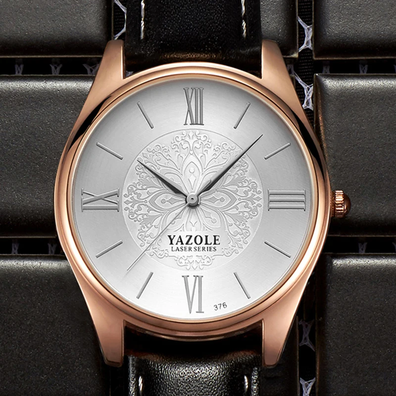 

YAZOLE Top Brand Luxury Men's Watch Fashion Business Men's Watch Men Watch Leather Band Male Clock saat erkek kol saati