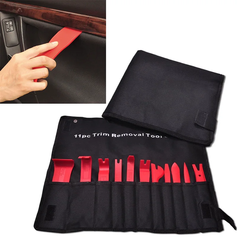 

11PCS Car Trim Audio Door Panel Open Removal Molding Set Kit Pouch Pry Tool