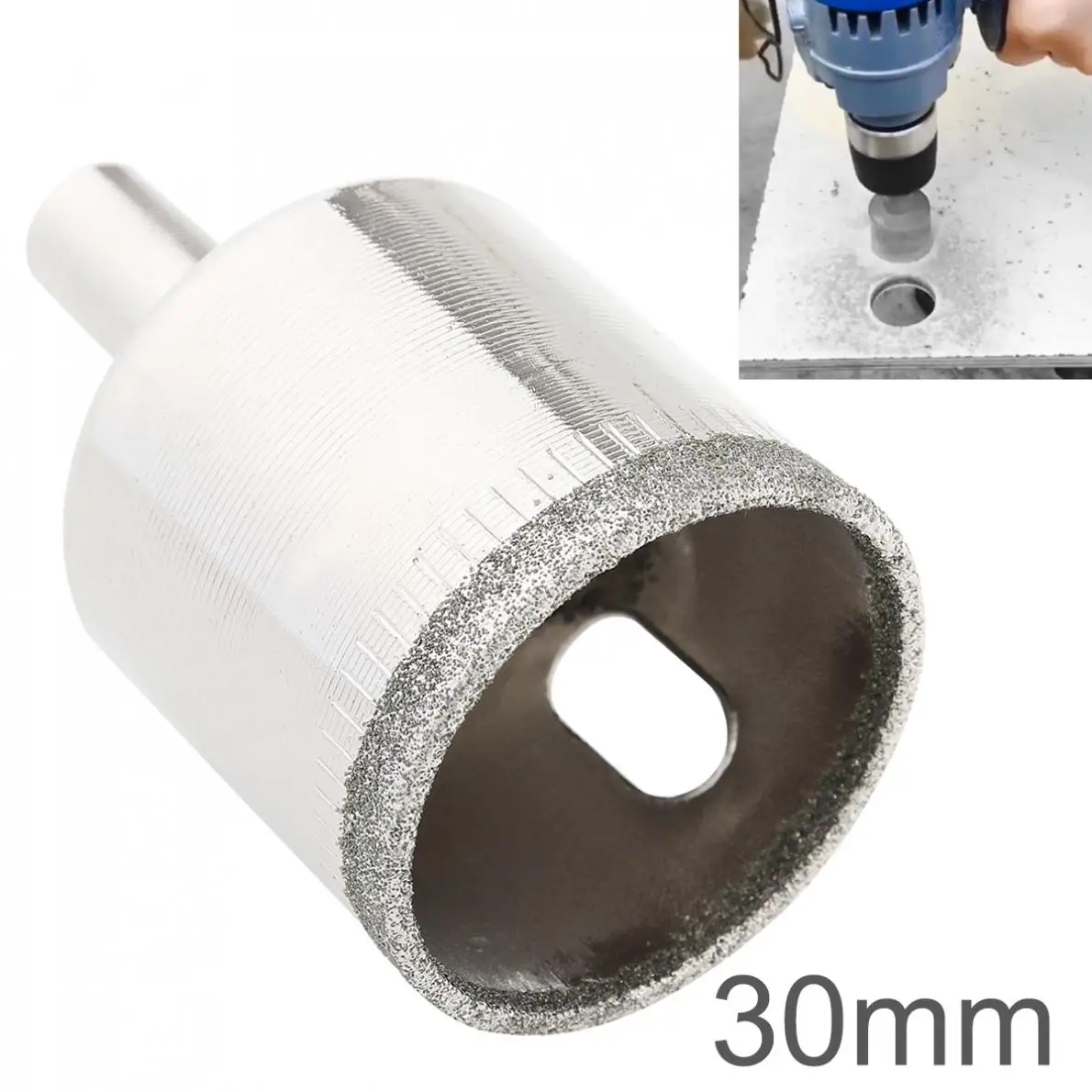 30mm Diamond Coated Core Hole Saw Drill Bit Kit Tools Glass Drill Hole Opener for Tiles Glass Ceramic