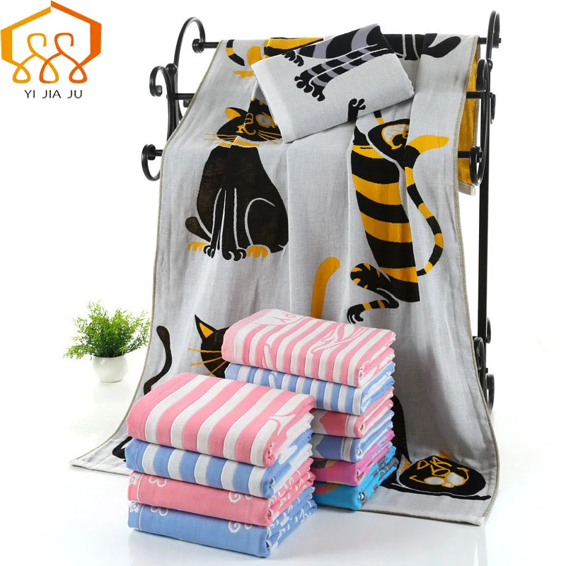 

18 Colors 140x70cm 100% Cotton Fiber Towels Animal Pattern Super soft Bath Towel Cloth Adult Cartoon Absorbent Beach Towels