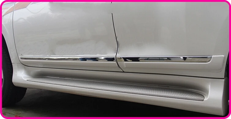 Higher star ABS chrome 4pcs car side door surface decoration bar,protection scuff trim for TOYOTA Land Cruiser Prado 2014